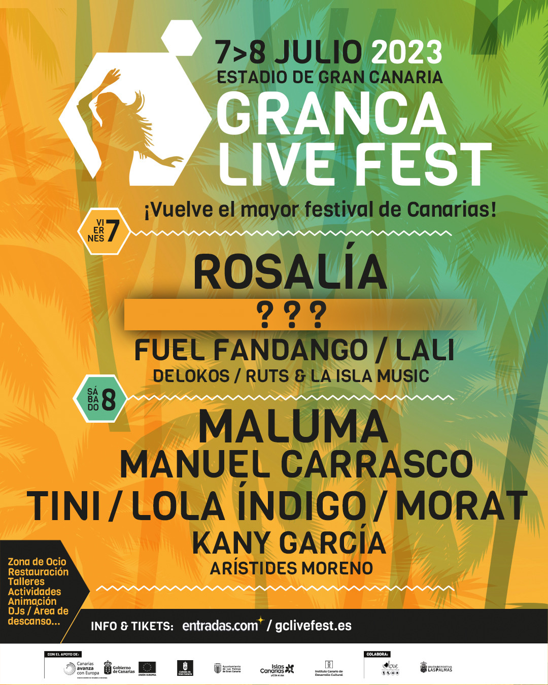 Felicidades Instituto Asociar Rosalía, Maluma y Manuel Carrasco, cabezas de cartel confirmados para el  GranCa Live Fest 2023