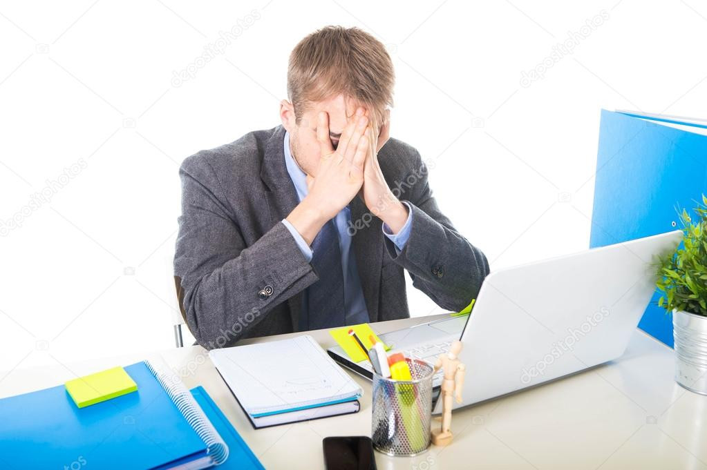 Depositphotos 104495850 stock photo young overworked and overwhelmed businessman