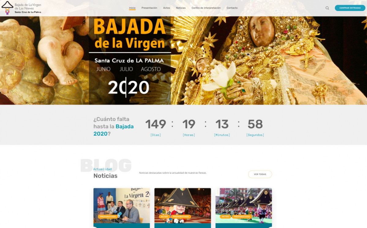 Pu00e1gina web Bajada de la Virgen 2020