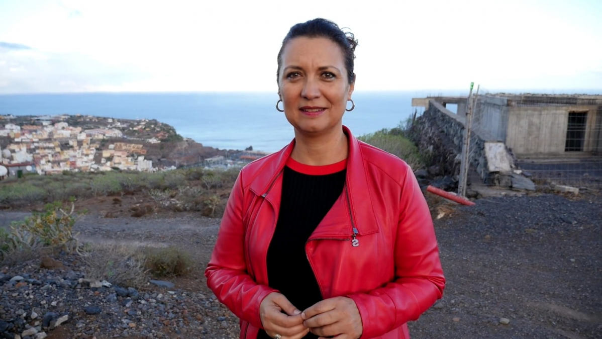 Ventura del Carmen Rguez. junto a las obras inacabadas de lmirador del Cristo