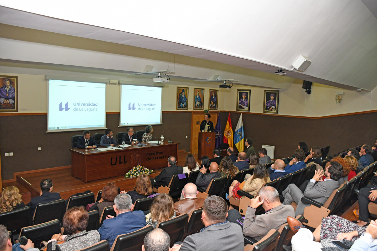 Momento del Acto de Entrega de los Premios Enogastroturismo de la ULL. 2018