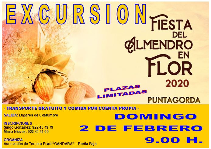 Gándara Excursión Almendro 20 Cartel