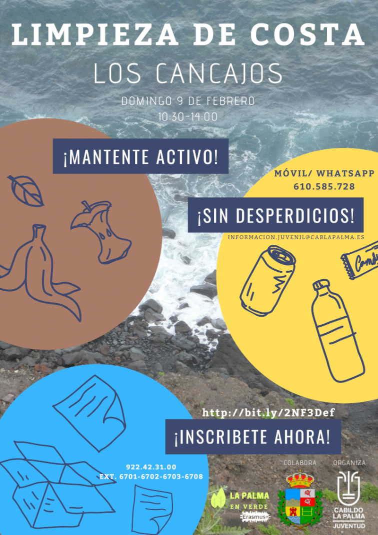 Cartel La Palma en Verde   Limpieza litoral Los Cancajos