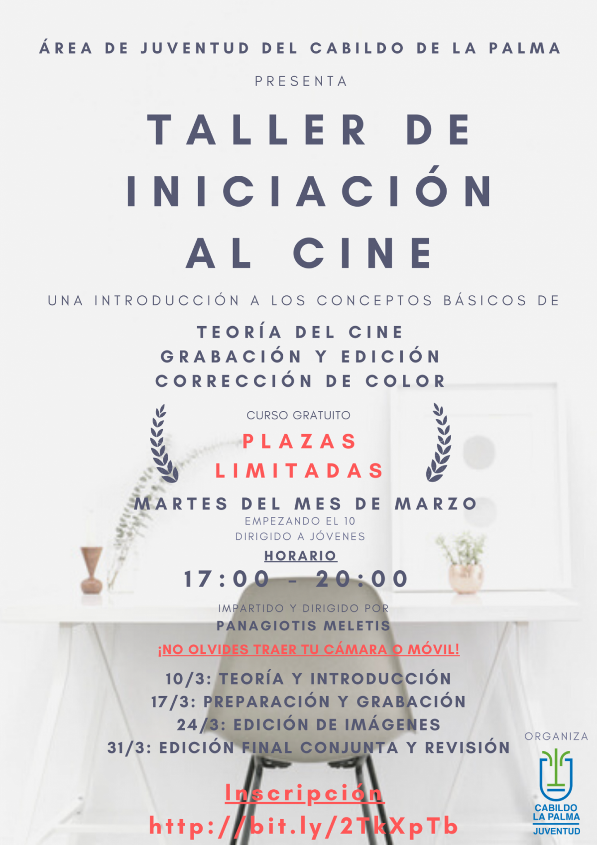 Cartel Taller Iniciacion al Cine Juventud