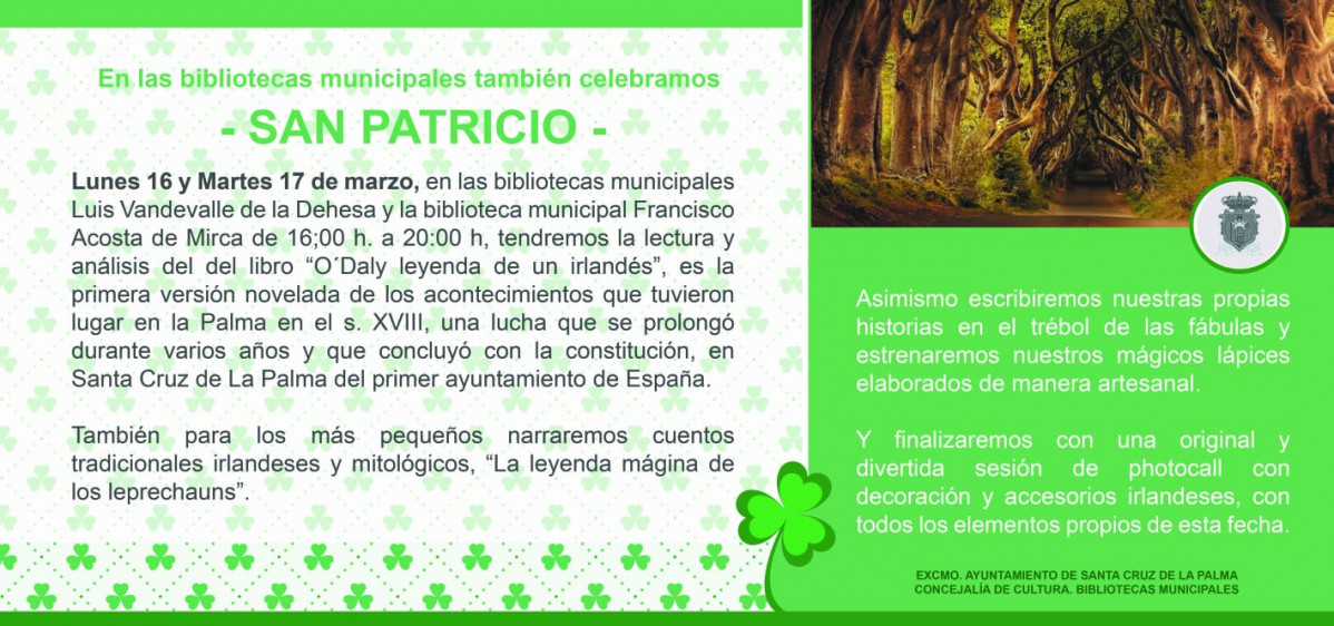 San Patricio en las bibliotecas municipales