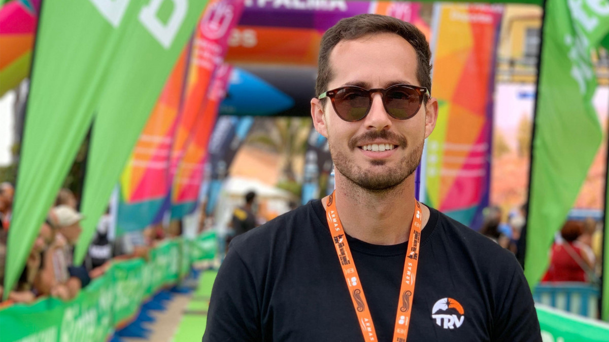 Yeray Gonzu00e1lez en la zona de salida del Kilu00f3metro Vertical de la Transvulcania 2019 Foto Trailcanarias.com Agencia de Noticias sobre trail en Canarias