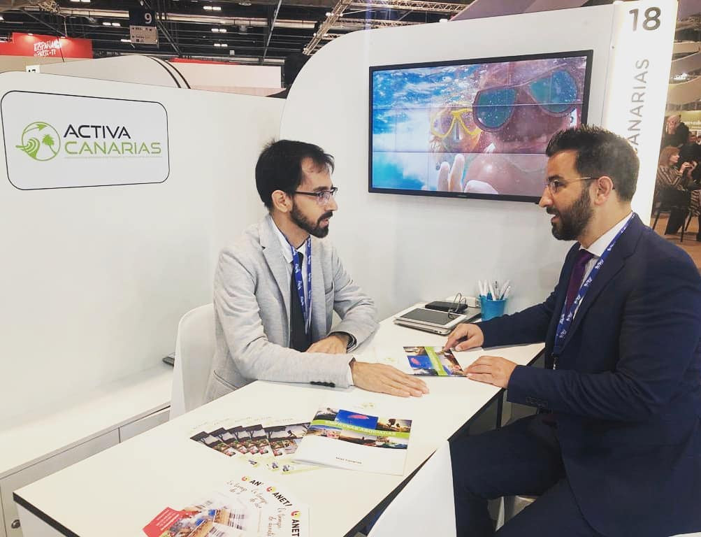 Presidente y gerente de Activa Canarias en Fitur