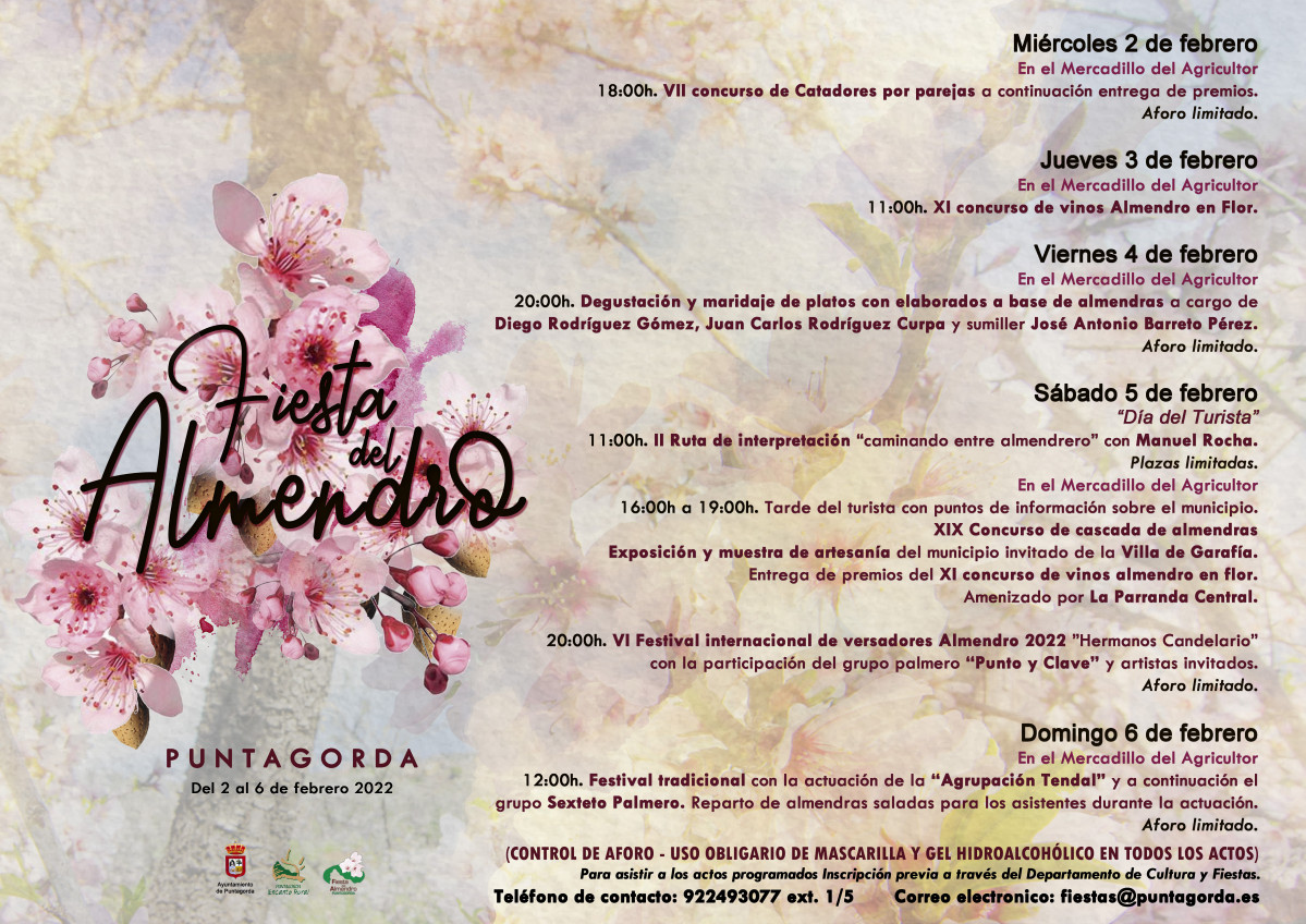 CARTEL PROGRAMACIu00d3N FIESTA DEL ALMENDRO   2022