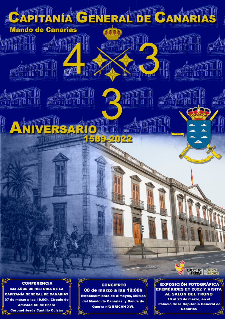 Cartel actividades 433 Aniversario Capitanía General de Canarias