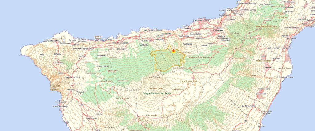 Mapa con el periu0301metro del incendio