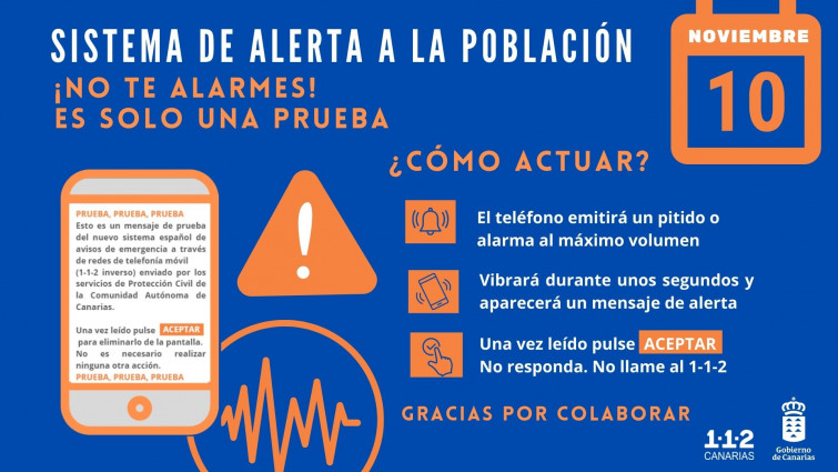 Prueba del sistema de alerta a la población