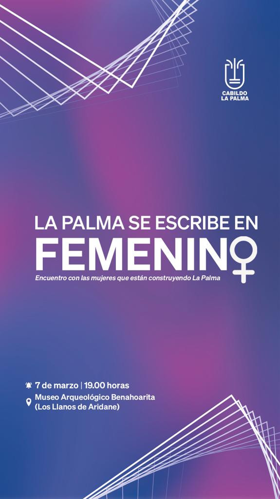 Cartel La Palma se escribe en femenino