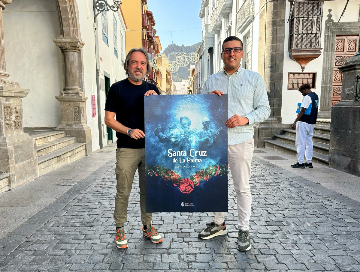 Foto detalle del cartel de las fiestas navideu00f1as de Santa Cruz de La Palma