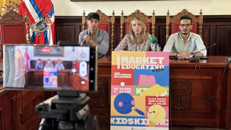 Foto presentación en rueda de prensa del Primer Market Educativo del Ayuntamiento de Santa Cruz de La Palma