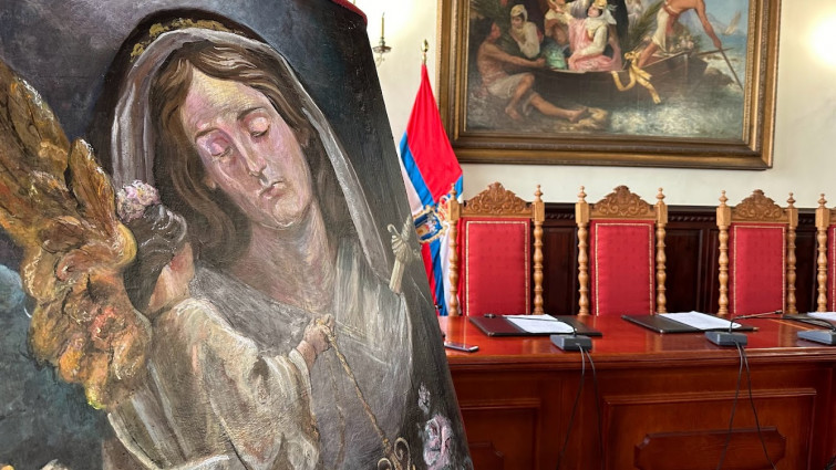 Foto Detalle del óleo de Domingo J Cabrera para la Semana Santa 2024