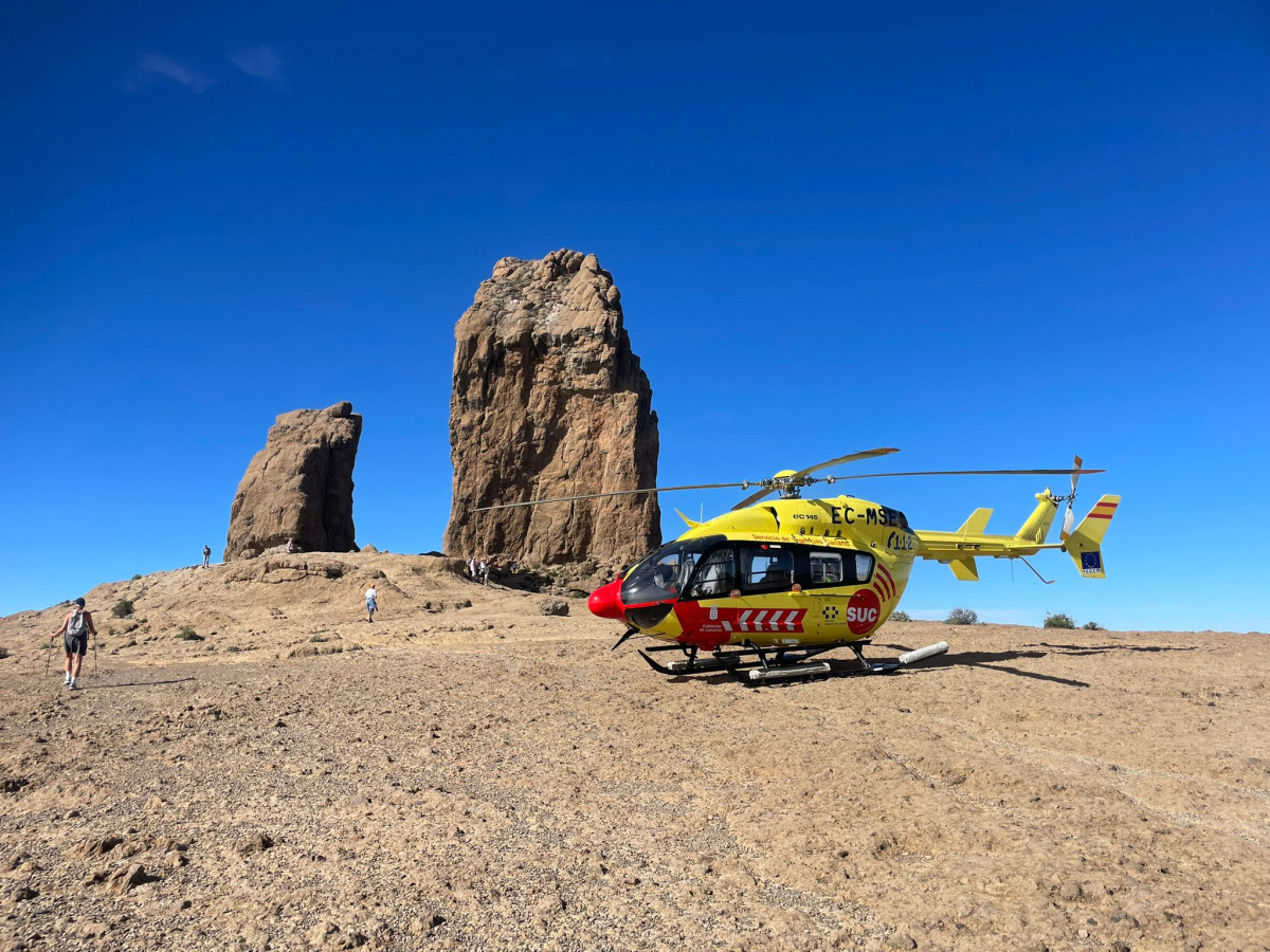 Intervencion de un helicoptero medicalizado del SUC 1