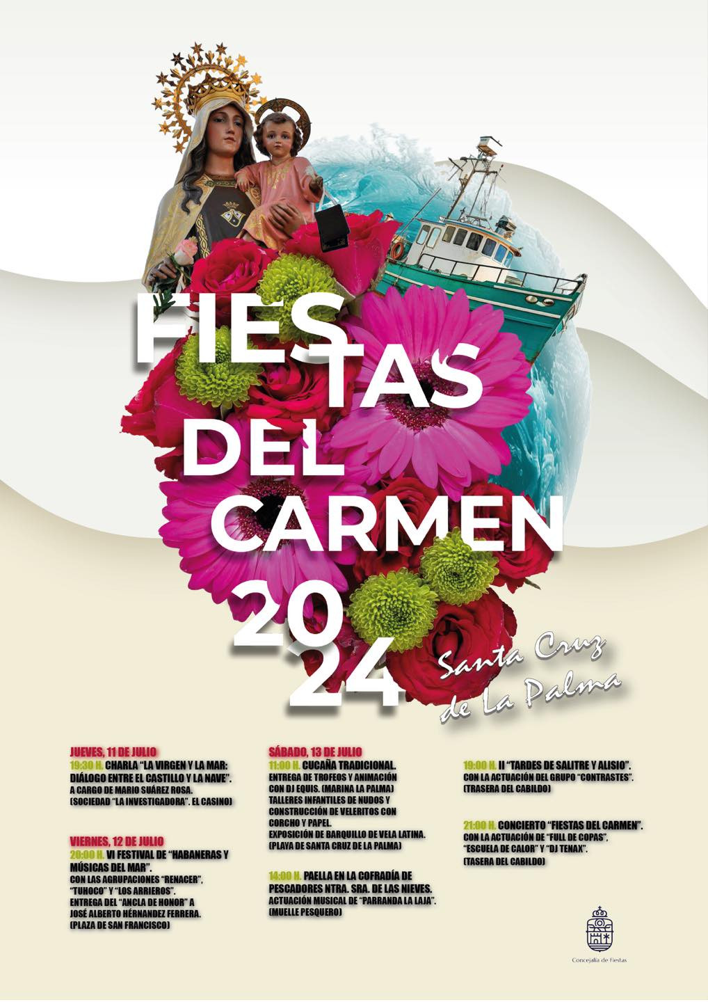 Cartel Fiestas del Carmen 2024 Santa Cruz de La Palma