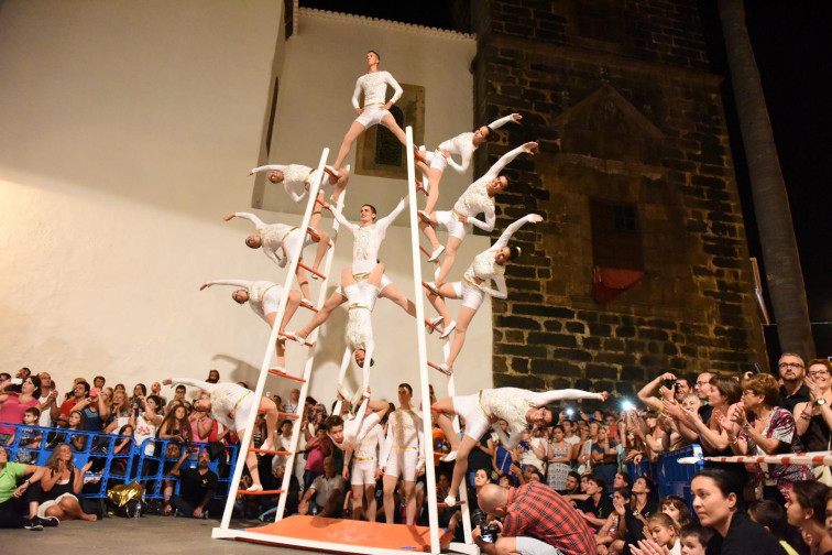 Foto Actuación Danza de Acróbatas de la Bajada de la Virgen de las Nieves en una edición pasada