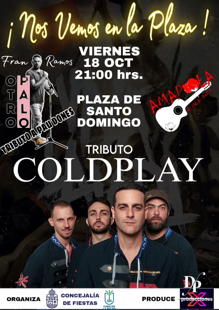 Cartel Tributo Nos Vemos en la plaza Santa Cruz de La Palma