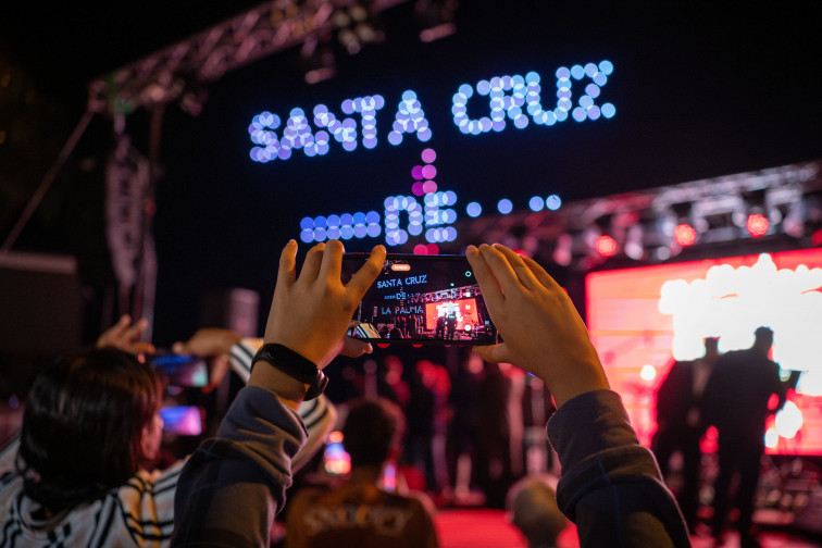Detalle espectáculo de drones Santa Cruz de La Palma