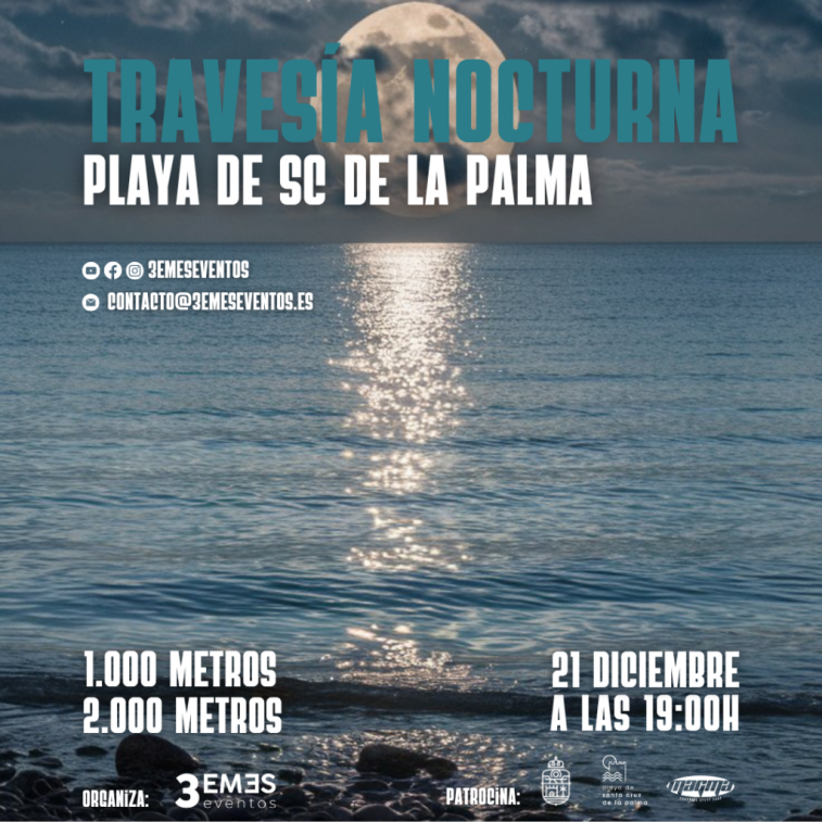 Cartel travesía a nado nocturna 2024