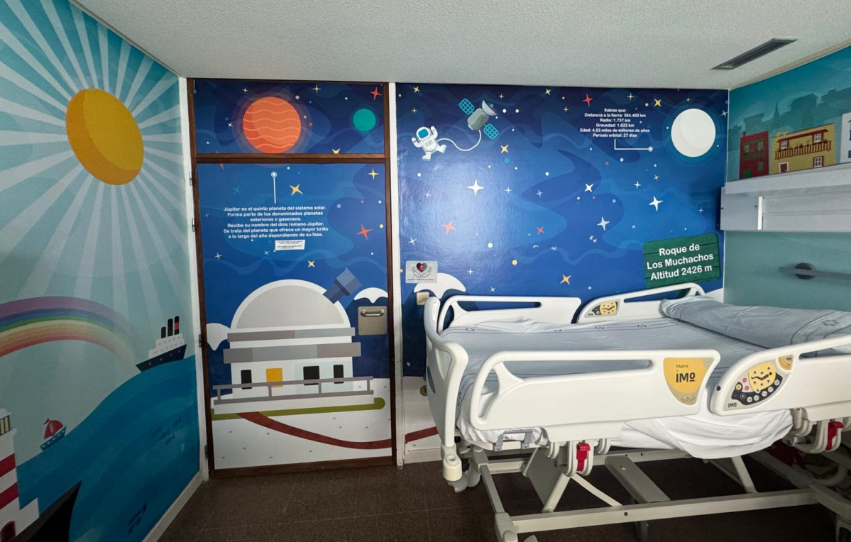 Habitaciu00f3n decorada con motivos del espacio