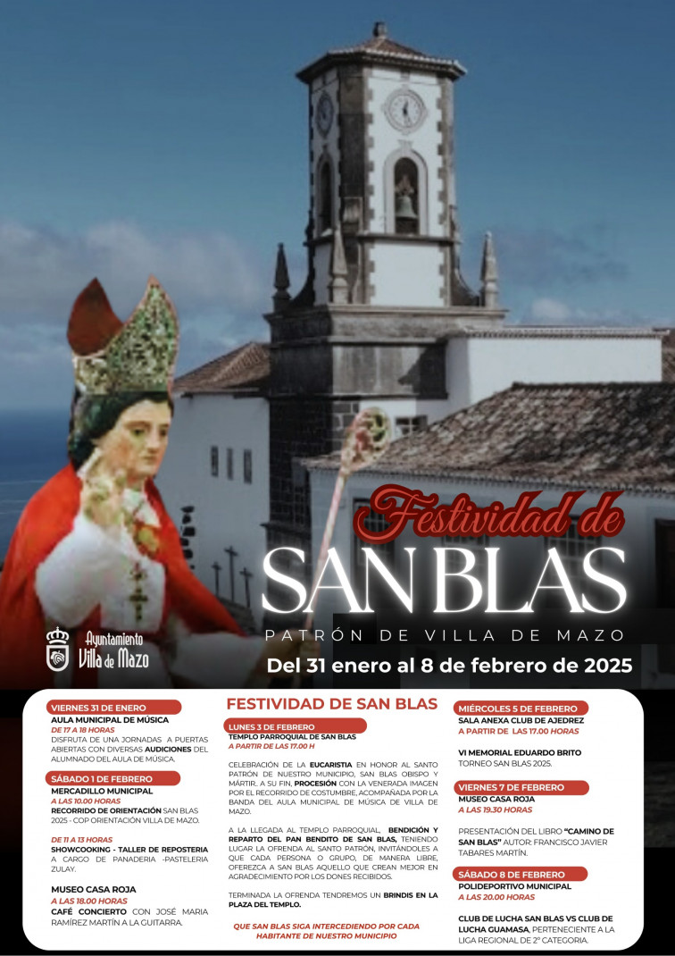 Cartel San Blas Villa de Mazo