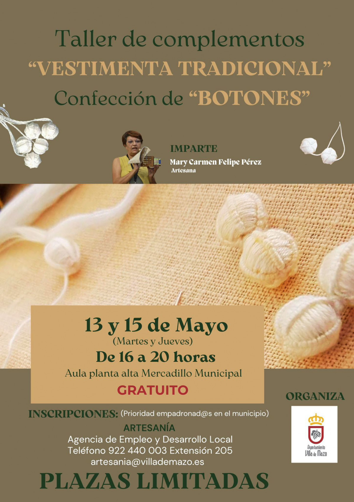 Taller de Complementos de vestimenta tradicional Villa de Mazo