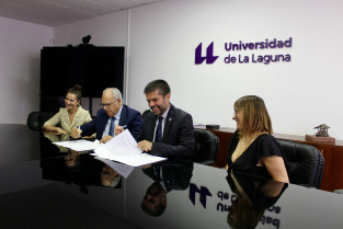 220525 Casimiro Curbelo, junto al rector de la Univesidad de La Laguna en una imagen de archivo