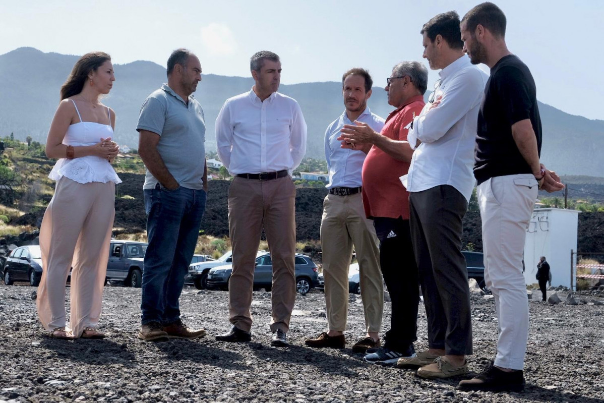 El vicepresidente del Gobierno, Manuel Domu00ednguez durante su visita este fin de semana a La palma